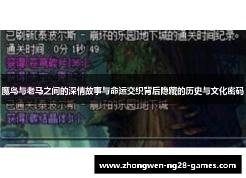 魔鸟与老马之间的深情故事与命运交织背后隐藏的历史与文化密码